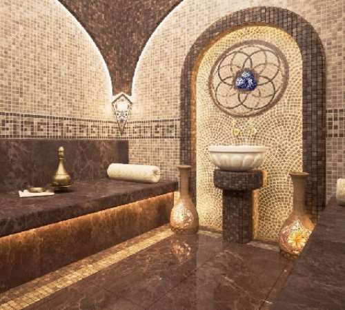 Hamam ve benzeri kültürel tesisler hizmet kalitelerini arttırmak için mermer granit ve traverten gibi doğal taşları iç ve dış tasarımlarında sıkça kullanırlar.